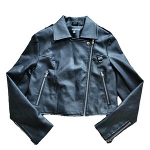 Missguided Black Cropped Faux Leather Jacket